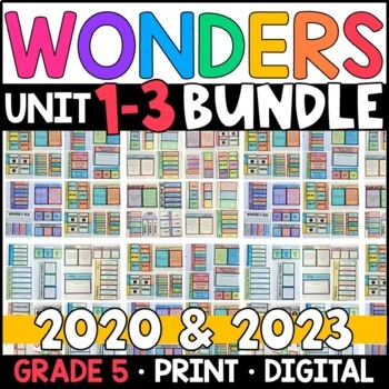 Preview of Wonders 2023, 2020 - 5th Grade HALF-YEAR BUNDLE: Unit 1-3 Supplement with GOOGLE