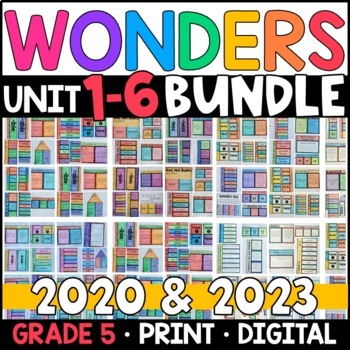 Preview of Wonders 2023, 2020 - 5th Grade WHOLE-YEAR BUNDLE: Units 1-6 Supplement w/ GOOGLE