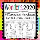 Wonders 2020 Second Grade Newsletters, Units 1-6