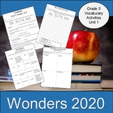 Wonders McGraw Hill 2020: Vocabulary Activities Unit 1 Grade 5