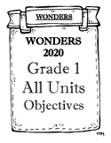 Wonders 2020 Grade 1 ALL UNITS Objectives Bundle
