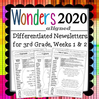 Preview of Wonders 2020 Third Grade Newsletters, Weeks 1 & 2 Freebie