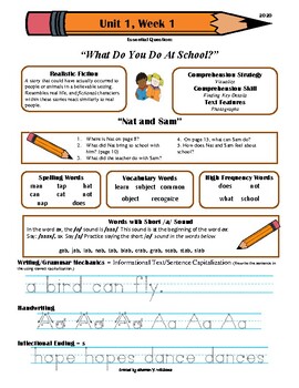 Preview of WONDERS 2020 FIRST GRADE Unit 1 Weeks 1-6 Interactive Parent Newsletter
