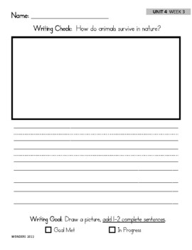 Wonders 2023 1st Grade Essential Question Writing Prompts Units 4-6
