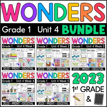 Preview of Wonders 1st Grade 2023: Unit 4 BUNDLE Supplement with GOOGLE Slides