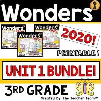 Preview of Wonders 2023, 2020 3rd Grade Unit 1 Supplement | Printable Bundle