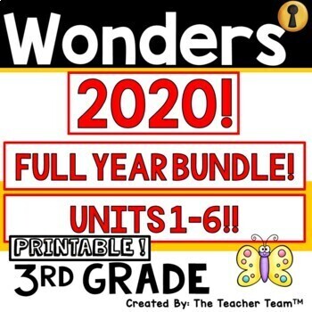 Preview of Wonders 2023, 2020 3rd Grade Unit 1 - Unit 6 Supplement | Printable Year Bundle