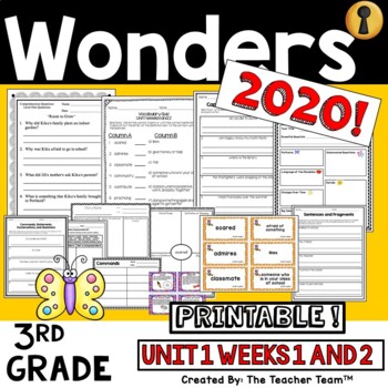 Preview of Wonders 2023, 2020 3rd Grade Unit 1 Week 1 and 2 Supplement  | Printable