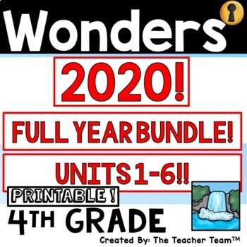 Preview of Wonders 2023, 2020 4th Grade Unit 1 - Unit 6 Supplement | Printable Year Bundle