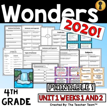 Preview of Wonders 2023, 2020 4th Grade Unit 1 Week 1 and 2 Supplement | Printable Bundle