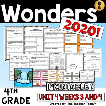 Preview of Wonders 2023, 2020 4th Grade Unit 4 Week 3 and 4 Supplement | Printable