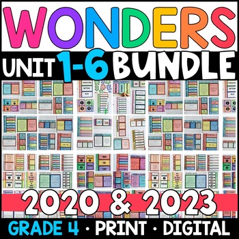 Preview of Wonders 2023, 2020 - 4th Grade WHOLE-YEAR BUNDLE: Units 1-6 Supplement w/ GOOGLE