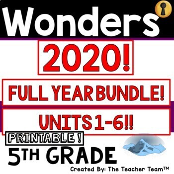 Preview of Wonders 2023, 2020 5th Grade Unit 1 - Unit 6 Supplement | Printable Year Bundle