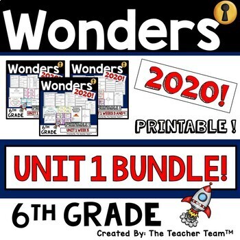 Preview of Wonders 2023, 2020 6th Grade Unit 1 Supplement | Printable Bundle