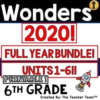 Preview of Wonders 2023, 2020 6th Grade Unit 1 - Unit 6 Supplement | Printable Year Bundle