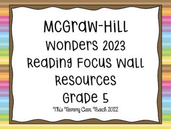 Preview of Wonders 2023 ELA Premium Focus Wall Grade 5