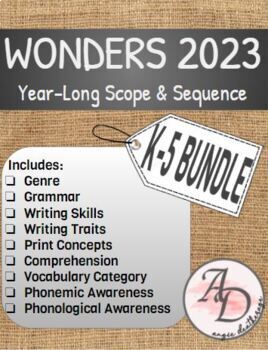 Preview of Wonders 2023 Scope & Sequence Year-Long Plan | K-5 BUNDLE!