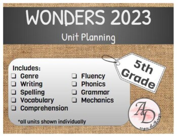 Preview of Wonders 2023 Unit Planning | 5th Grade