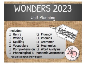 Preview of Wonders 2023 Unit Planning | Kindergarten