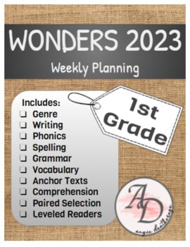 Preview of Wonders 2023 Weekly Planning | 1st Grade