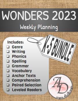 Preview of Wonders 2023 Weekly Planning | K-5 BUNDLE!