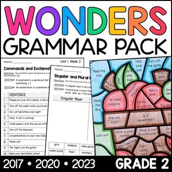 Preview of Wonders 2nd Grade Grammar for ALL Units 1-6 (2023, 2020, and 2017 Editions)