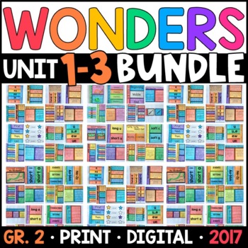 Preview of Wonders 2017 2nd Grade HALF-YEAR BUNDLE Units 1-3: Supplements with GOOGLE