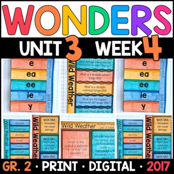 Preview of Wonders 2nd Grade Unit 3 Week 4: Wild Weather Supplement with GOOGLE