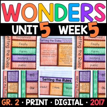 Preview of Wonders 2nd Grade Unit 5 Week 5: Setting the Rules Supplement with GOOGLE