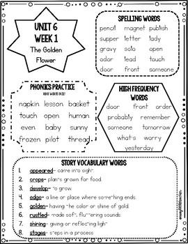 Wonders 2nd Grade Unit 6 Homework Sheets by Sassy Little Teacher