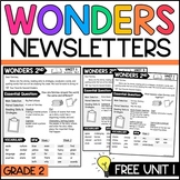 Wonders 2nd Grade Weekly Newsletters 2023, 2020, and 2017 
