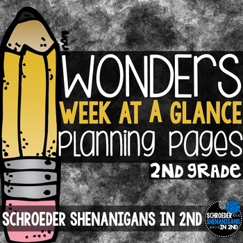 Preview of Wonders 2nd grade Weeks at a Glance Planning Pages