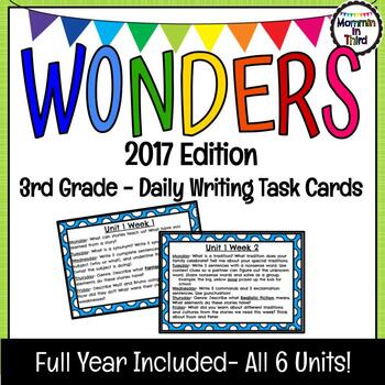 Preview of Wonders 3rd Grade (2017 edition) Daily Writing Task Cards ENTIRE SCHOOL YEAR