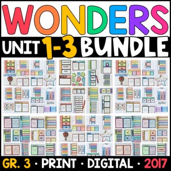 Preview of Wonders 2017 3rd Grade HALF-YEAR BUNDLE: Units 1-3 Supplements with GOOGLE
