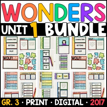 Preview of Wonders 2017 3rd Grade Unit 1 BUNDLE: Interactive Supplements with GOOGLE
