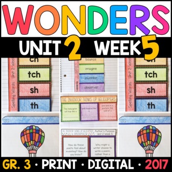 Preview of Wonders 3rd Grade, Unit 2 Week 5: Inventor Thinks Up Helicopters w/GOOGLE Slides