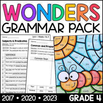 Preview of Wonders 4th Grade Grammar for ALL Units 1-6 (2023, 2020, and 2017 Editions)