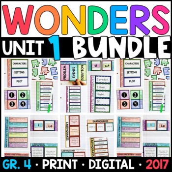 Preview of Wonders 2017 4th Grade Unit 1 BUNDLE: Interactive Supplements with GOOGLE
