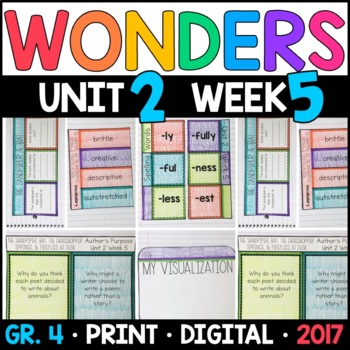 Preview of Wonders 4th Grade, Unit 2 Week 5: Sandpiper & Bat Poetry with GOOGLE Classroom