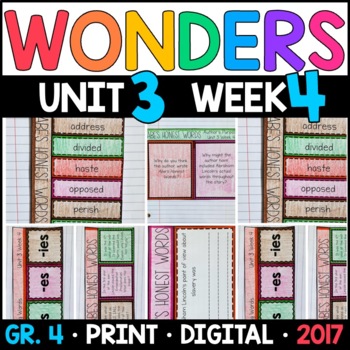 Preview of Wonders 4th Grade, Unit 3 Week 4: Abe's Honest Words with GOOGLE Classroom