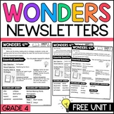Wonders 4th Grade Weekly Newsletters 2023, 2020, and 2017 