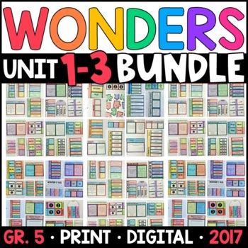 Preview of Wonders 2017 5th Grade HALF-YEAR BUNDLE: Units 1-3 Supplements with GOOGLE