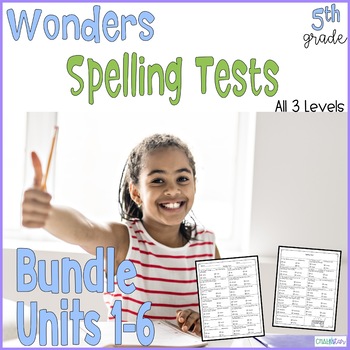 Preview of Wonders 5th Grade Spelling Tests Bundle
