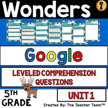 Preview of Wonders 5th Grade Unit 1 Reading Comprehension Questions, 2017 | Google Slides