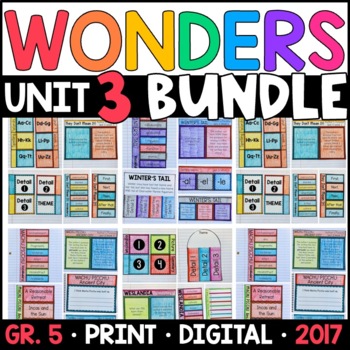 Preview of Wonders 2017 5th Grade Unit 3 BUNDLE: Interactive Supplements with GOOGLE