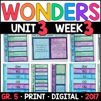 Preview of Wonders 5th Grade Unit 3 Week 3: The Story of Snow Supplement w/GOOGLE Classroom