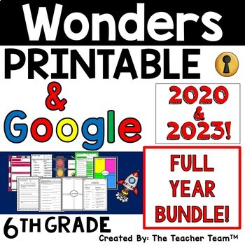 Preview of Wonders 6th Grade 2020-2023 Unit 1 - 6 | Google Slides-Printable Bundle