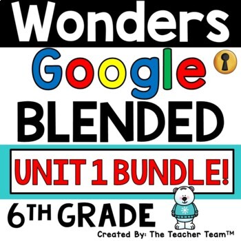 Preview of Wonders 6th Grade Unit 1 , 2017 | Printable and Google Slides Bundle