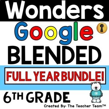 Preview of Wonders 6th Grade Unit 1 - 6, 2017 | Printable and Google Slides Bundle