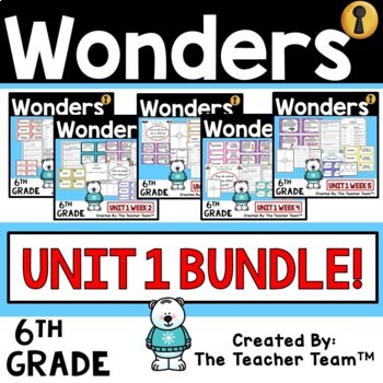 Preview of Wonders 6th Grade Unit 1 Supplement, 2017 | Printable Bundle